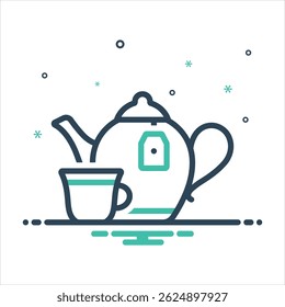 Vector colorful mix icon for black tea