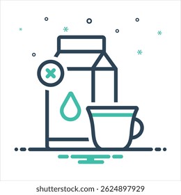 Vector colorful mix icon for black tea