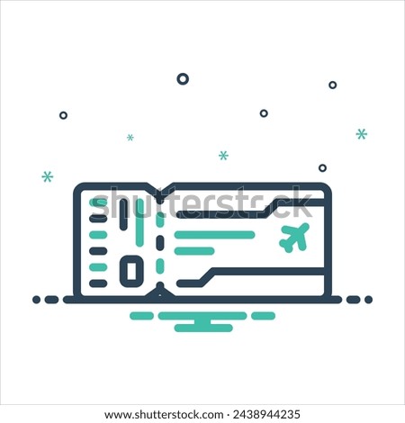 Vector colorful mix icon for boarding pass
