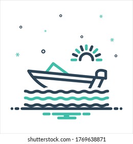 Vector colorful mix icon for boat