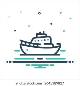 Vetor ícone de mistura colorida para barco