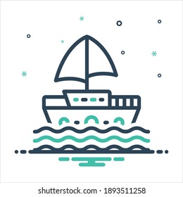 Icono de mezcla de colores vectorial para el barco