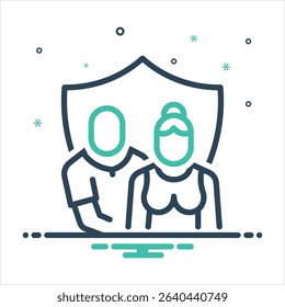 Vector colorful mix icon for bond of protection