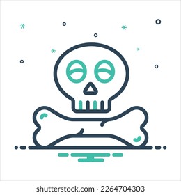 Icono de mezcla de colores vectoriales para huesos