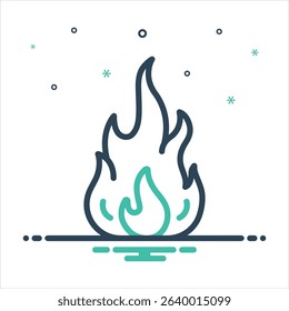 Vector colorful mix icon for bonfire