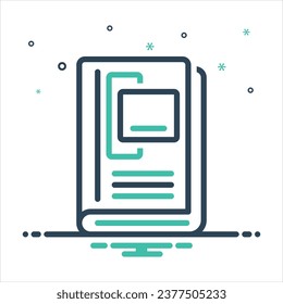 Icono de mezcla de colores vectorial para libro