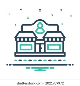 Icono de mezcla de colores vectoriales para boutique