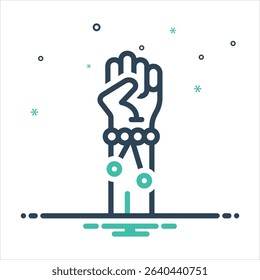Vector colorful mix icon for bracelet on the arm