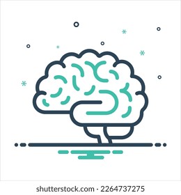 Icono de mezcla colorida vectorial para el cerebro