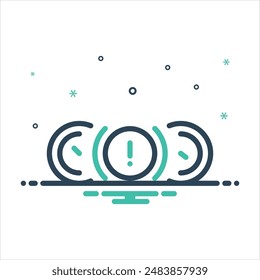 Vector colorful mix icon for brake warning