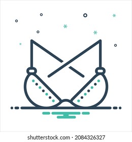 Vector colorful mix icon for bras