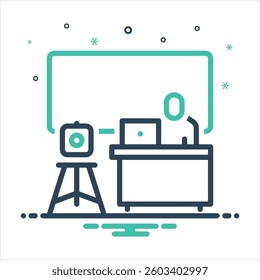 Vector colorful mix icon for broadcasting