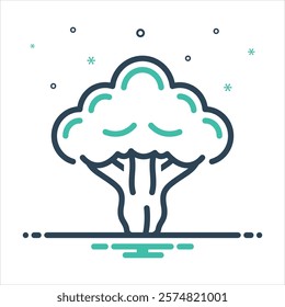 Vector colorful mix icon for broccoli