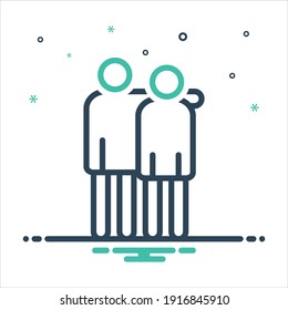Vector colorful mix icon for brothers