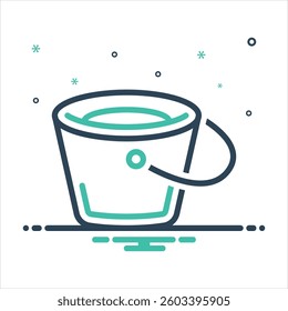Vector colorful mix icon for bucket