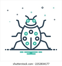 Vector colorful mix icon for bug
