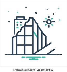 Vector colorful mix icon for building