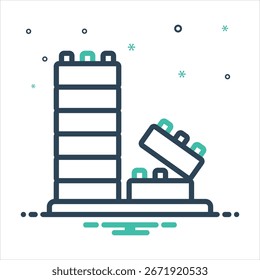 Vector colorful mix icon for building blocks
