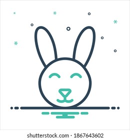 Vector colorful mix icon for bunny