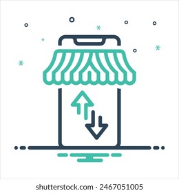 Vector colorful mix icon for buy sell
