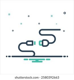 Vector colorful mix icon for cable