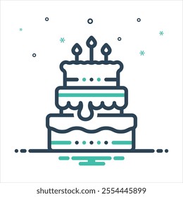 Vector colorful mix icon for cake