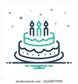 Ícone de mistura colorida vetorial para bolo