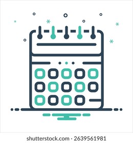 Vector colorful mix icon for calendar