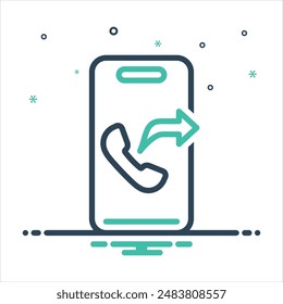 Icono de mezcla colorida de Vector para el desvío de llamada