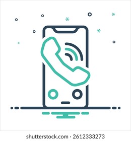 Vector colorful mix icon for call
