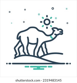 Icono de mezcla de colores vectoriales para camello