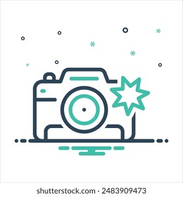 Vector colorful mix icon for camera flash