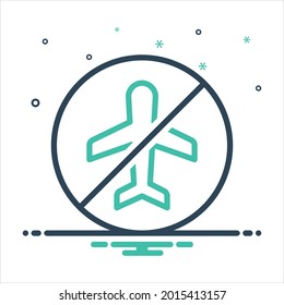 Vector colorful mix icon for cancel