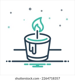Vector colorful mix icon for candle
