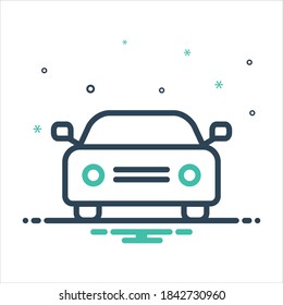 Vector colorful mix icon for car