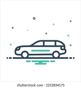 Vector colorful mix icon for car