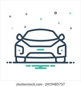 Vector colorful mix icon for car