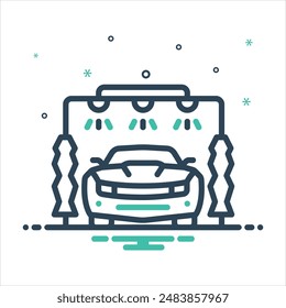 Vector colorful mix icon for car wash