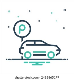 Vector colorful mix icon for car parking