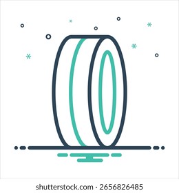 Vector colorful mix icon for car tyre