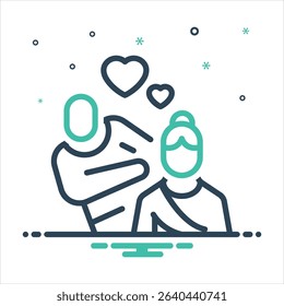 Vector colorful mix icon for care