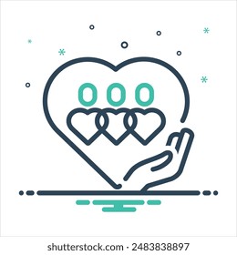 Icono de mezcla colorida de Vector para cuidar