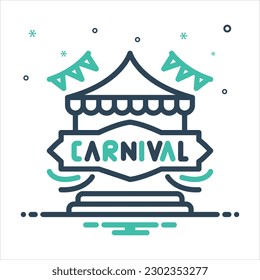 Vector colorful mix icon for carnival