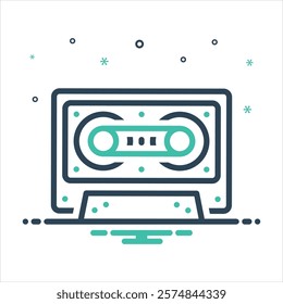 Vector colorful mix icon for cassette tape