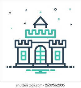 Vector colorful mix icon for castle