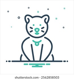 Vector colorful mix icon for cat