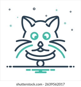 Vector colorful mix icon for cat