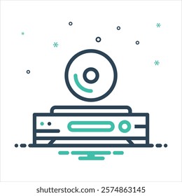 Vector colorful mix icon for cd player