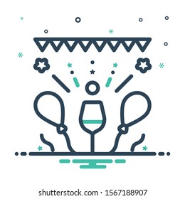 Vector colorful mix icon for celebration