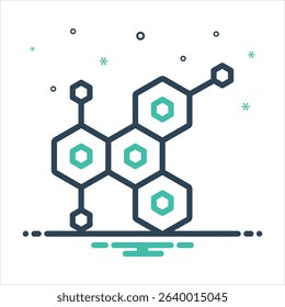 Vector colorful mix icon for cell chemical formula